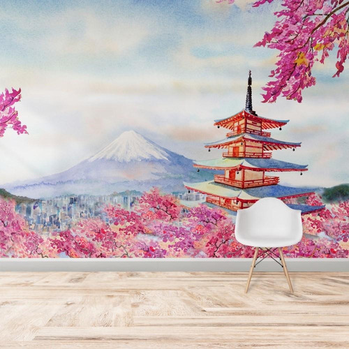 Painel Adesivo Papel De Parede Fuji Japão N014283 3,00x2,90m