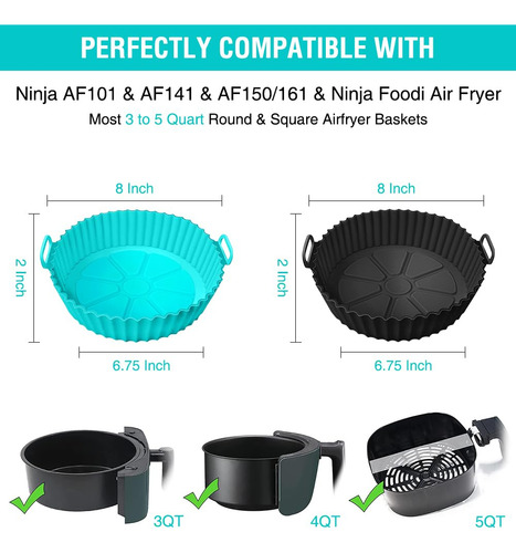 Forros De Fritadeira De Silicone Aqzfeuy Para Ninja Af101 4q