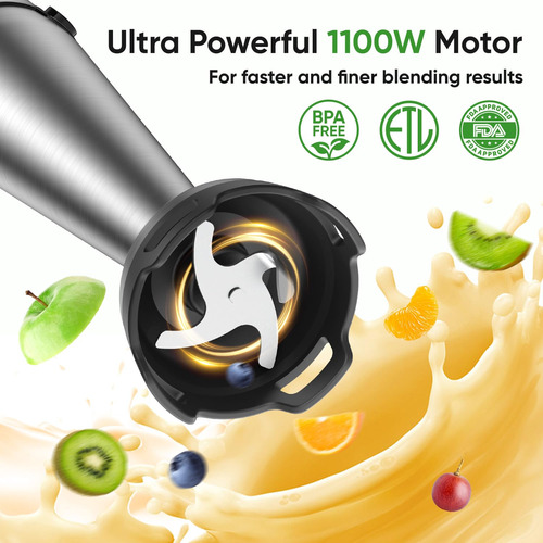 Batidora De Inmersión 1100 W 3 En 1 Con Accesorios