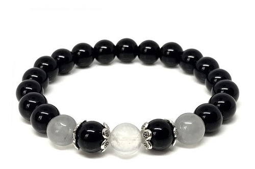 Pulsera Piedra Natural Turmalina Negra Labradorita Cristal