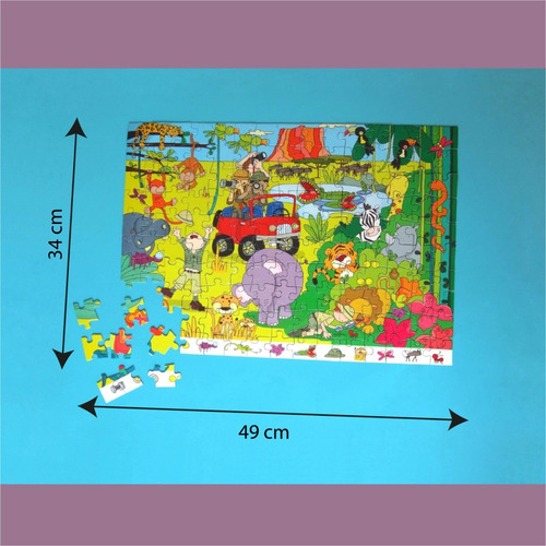 Imagen 5 de 10 de Rompecabezas Juego Didactico Infantil Safari Niños