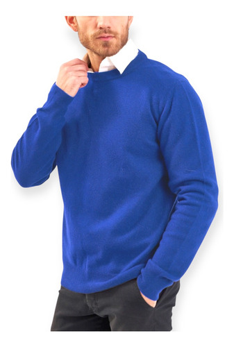 Sweaters Hombre Cuello Redondo Lana Pelo De Conejo Clásico