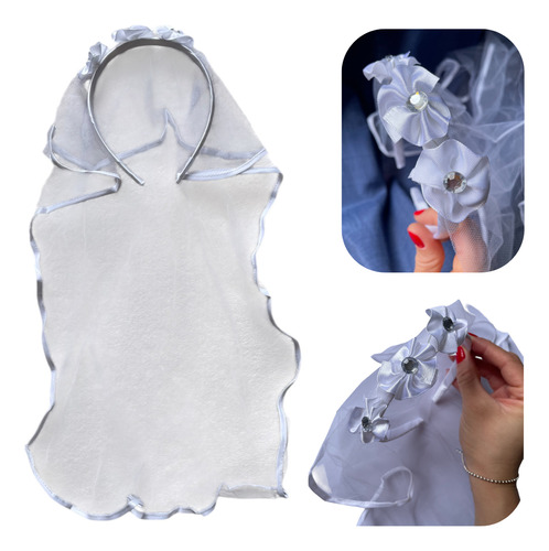 Kit Despedida Solteira Tiara Divertido + Véu Noiva + Canudos