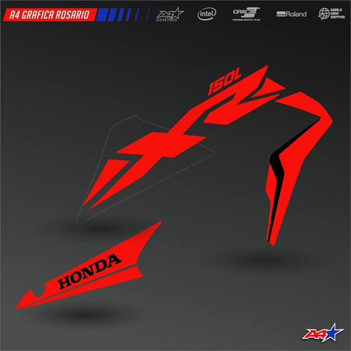 Calcos Honda Xr150l Personalizadas Rojo Fluor 2 Lados Xr 150