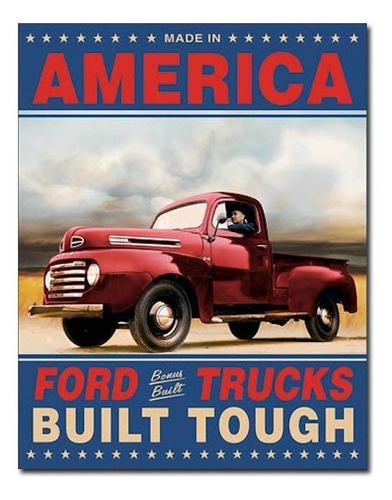 Anuncio Poster Lamina Cartel America Camionetas Ford Fuertes