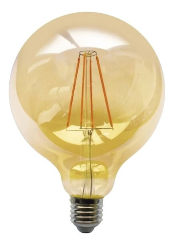 Lampara Led Globo Vintage Bar G125 Foco 8w Filamento Golden