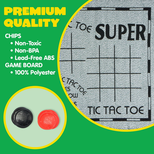 Juego De Damas Gigantes Vintage 3 En 1 Y Tic Tac Toe Con Tap