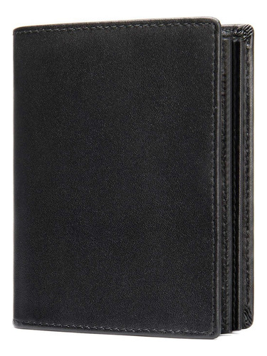 Cartera Vertical Plegable De Cuero Para Hombre Con Rfid, Tar