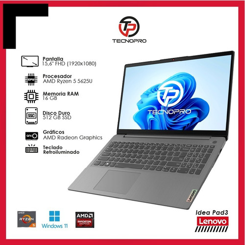 Imagen 3 de 7 de Laptop Lenovo Ryzen 5 = Core I5 - 16 Gb Ram - 512 Gb Ssd
