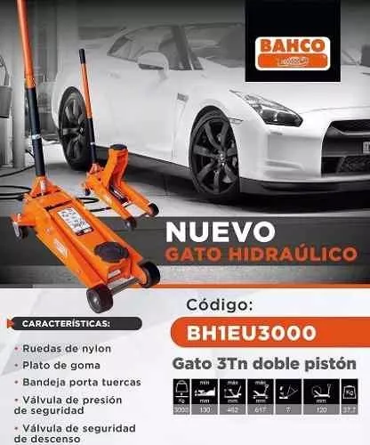 Crique Bahco Hidraulico Carrito Gato 3 Tn Bh1eu3000