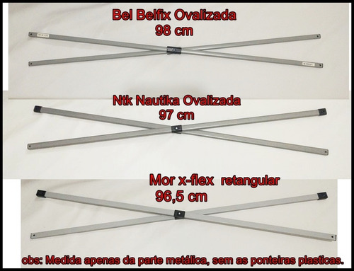 2 Hastes Varetas Metálica Reposição Conserto Gazebo Mor Ntk
