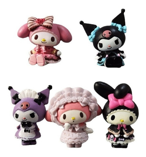 Set 5 Figuras My Melody 4 Cm Kuromi Sanrio Hello Kitty