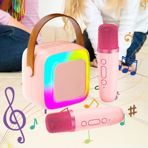 Equipo De Karaoke Para Niños Con Micrófonos Inalámbricos,