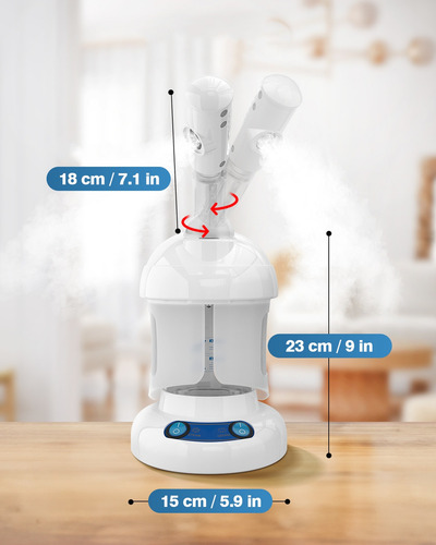 El atomizador Kingsteam incluye un sistema de ozono independiente y una boquilla equipada con una pastilla perfumable para agregar fragancias personalizadas blanco