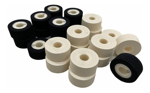 Kit 12 Rolos Brancos - 12 Pretos Rolinhos P/ Datador Inkroll