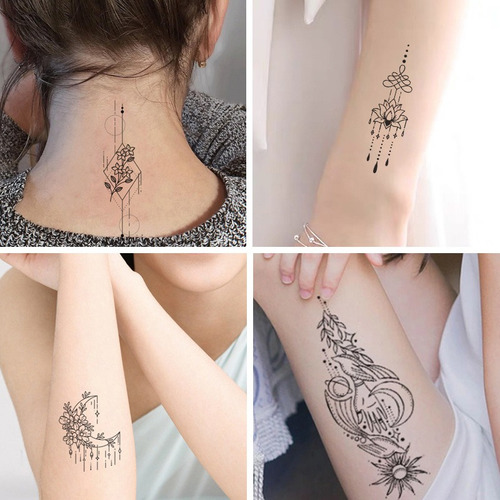 Tatuaje Temporal 30 Plantillas Atrapasueños Mandalas Flores