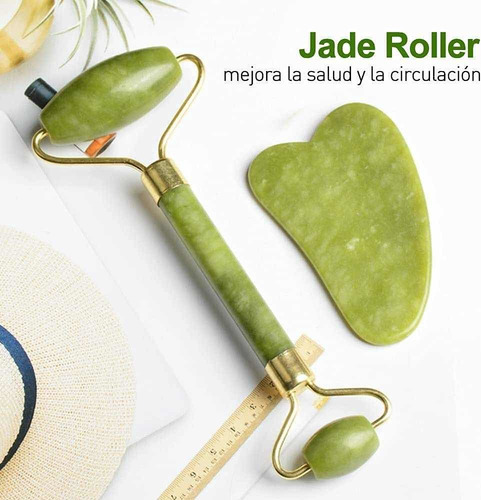 Guasha Y Rodillo De Cuarzo Jade