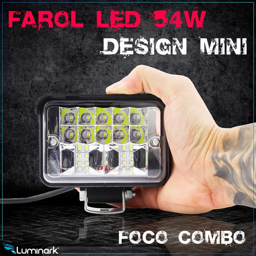 Imagem 4 de 5 de Par Farol Milha Led Mini 54w Bivolt Spot Flood Jeep Troller