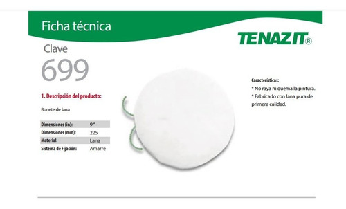 Imagen 3 de 6 de Bonete De Lana De Amarre De 9 Pulgadas Austromex 699