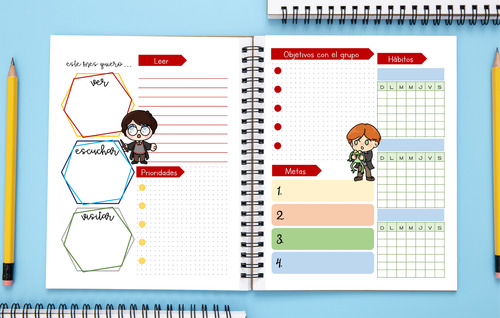 Agenda Directivos 2025-2026 Harry Potter Mod. 3 Medio Oficio Azul Marino Directiva Harry Potter Mod. 3 2025