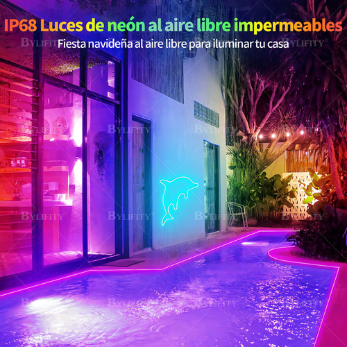 Tf Rgb Tira Led Neon Bylifity G5429-15 15m Cuerda De Neón