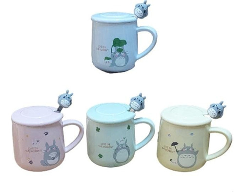 Taza Totoro Diferentes Colores Con Cucharita (por Unidad)