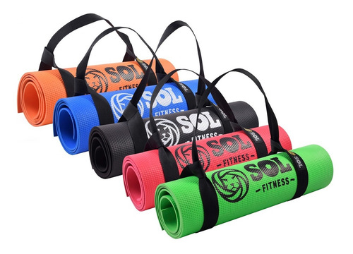 Imagen 2 de 5 de Colchoneta Mat + Tobillera 4 Kg + Banda Elastica Sol Fitness