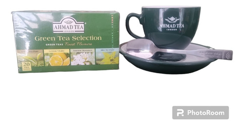 Verd Ahmad Te Green Selection+taza+plato+cuchara+caja Regalo