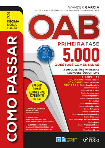Como Passar Na Oab 5000 Questões Comentadas 1 ª Fase, 19ª Edição, 2023