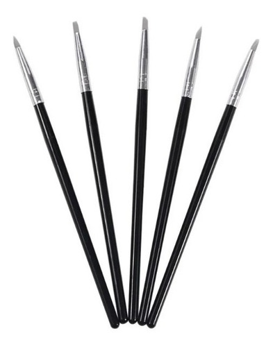 Imagen 2 de 4 de Pack 5 Pinceles De Silicona Para Composite Dental Santiago