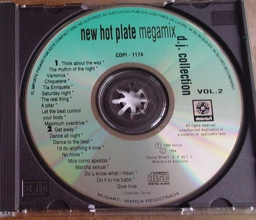 New Hot Plate Megamix Vol 2 S/ Portada Ni Contraportada