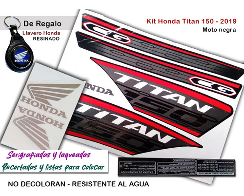 Kit Calcos Tipo Original Honda Cg 150 Titan 2019. Premium