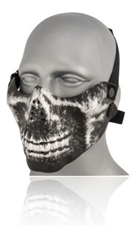 Mascara Airsoft Calavera Media Cara Plateada/negra Xchws P