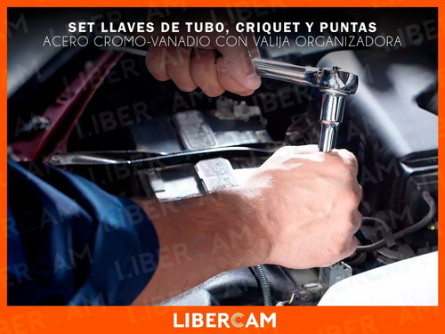 Imagen 9 de 10 de Set Juego De Tubos Llaves Y Puntas 216 Piezas Valija Caja