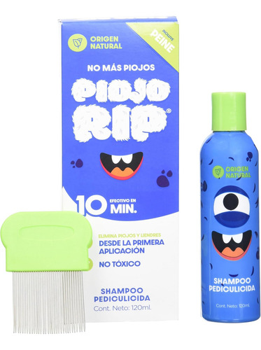 Piojo Rip Shampoo Anti Piojos Natural 120 Ml + Peine Sfn