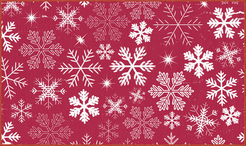 Alfombra De Area Roja Mohawk Home Snowflakes, 16x26