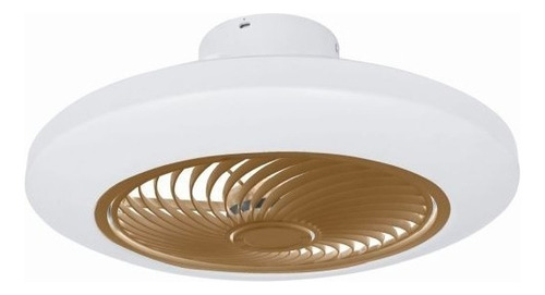 Ventilador De Techo Con Luz Led Silencioso 3 Cambios De Luz Estructura Blanco