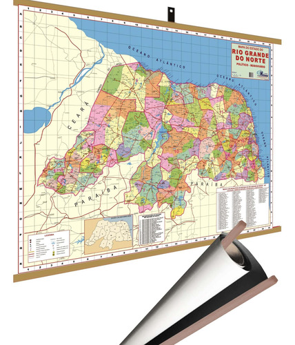 Mapa Estado Rio Grande Do Norte Moldura Banner 1x90cm Parcelamento Sem Juros Mapa Estado Rio Grande Do Norte Moldura Banner 1x90cm Parcelamento Sem Juros