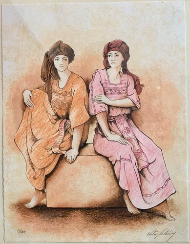 Dibujo Mujeres Original De Victor Gutierrez (Usado)