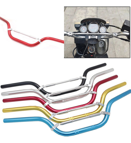 Manubrio Universal Aluminio Moto Cross Custom Colores 22 Mm