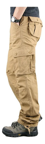 Pantalones Cargo Para Hombre Con MĂșltiples Bolsillos Y Panta