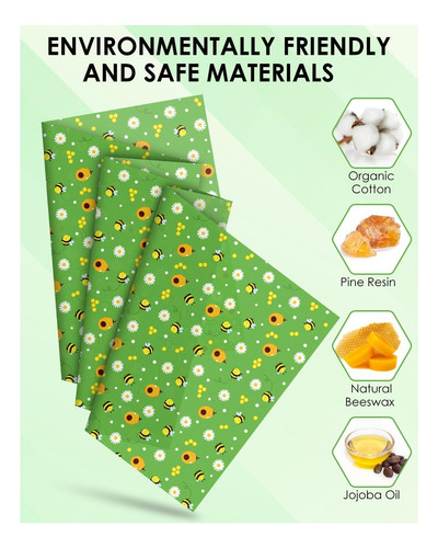 Wraps Ecológicos De Cera De Abejas, Rollo 1m, 13 Piezas