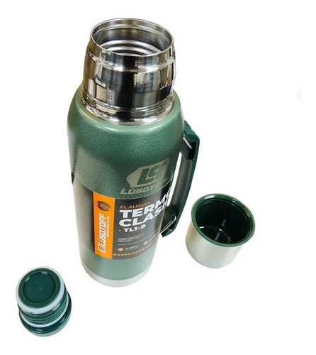 Termo 1 Litro Acero Inoxidable Lusqtoff Frio Y Calor Militar Color Verde