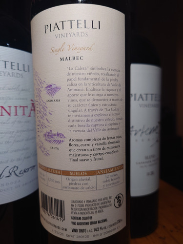 Piattelli Single Vineyard La Calera Malbec Salta