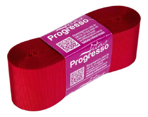 Rolo De Fita Gorgurão Lisa Laços 38mm X 10 Mts Número 9 Cor Vermelho - 209