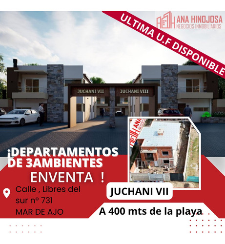 Departamento En Venta Mar De Ajo, 4 Cuadras De La Playa Juchani Vii.lote1