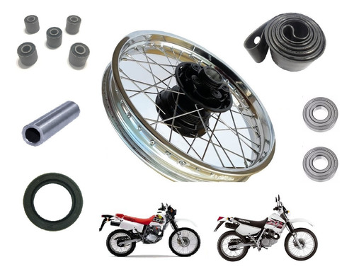 Roda Traseira Completa + Rolamento + Retentor + Coxim Xr 200