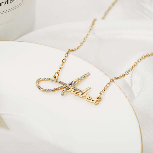 Collar Diy, Collar Con Monograma, Collar De Acero Inoxidable