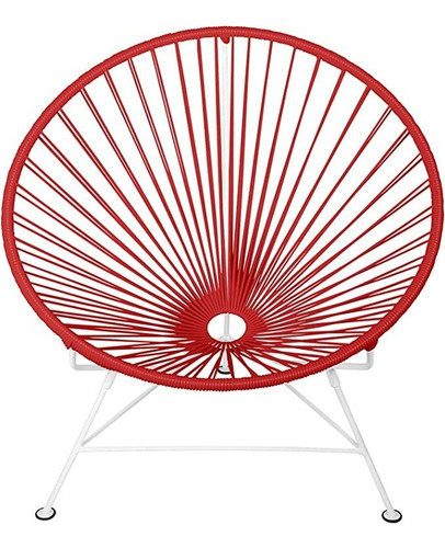 Innit Designs Innit - Silla De Tela Roja Sobre Marco Blanco