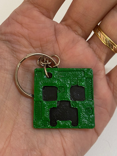 Llaveros Cara Creeper Minecraft 3d Pack X 8 Verde